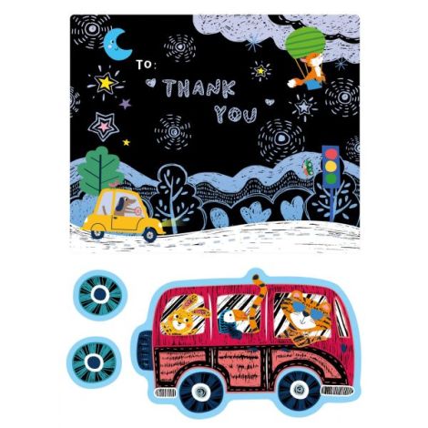 Set de razuit si realizat Felicitari - Masini - poza 2