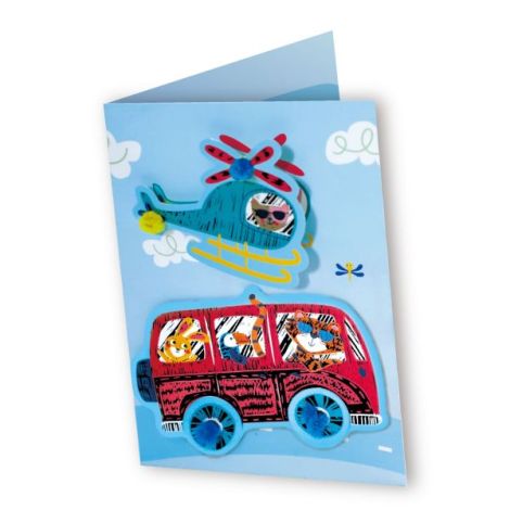 Set de razuit si realizat Felicitari - Masini - poza 3