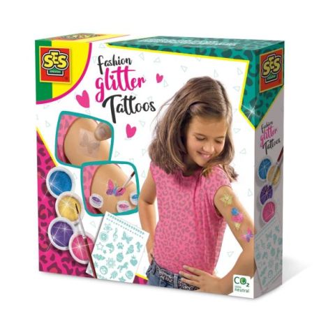 Set de tatuaje pentru copii - Personalizare in culori cu sclipici - poza 1