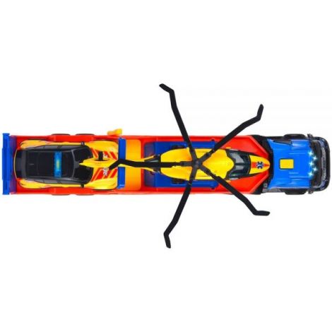 Set Dickie Toys Rescue Transporter 40 cm cu camion, masina, elicopter si accesorii - poza 4