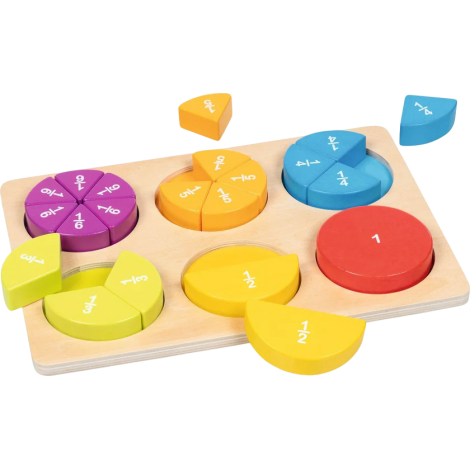 Set didactic din lemn cu 21 piese Invatam fractiile, 20*30 cm