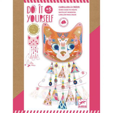 Set DIY Djeco, Mobil cu clopotei si sclipici- Pisicuta - poza 1