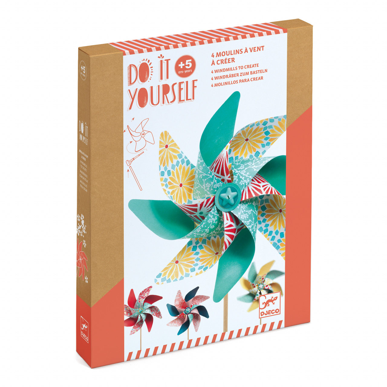Set DIY Djeco, moristi de vant, modele cu flori