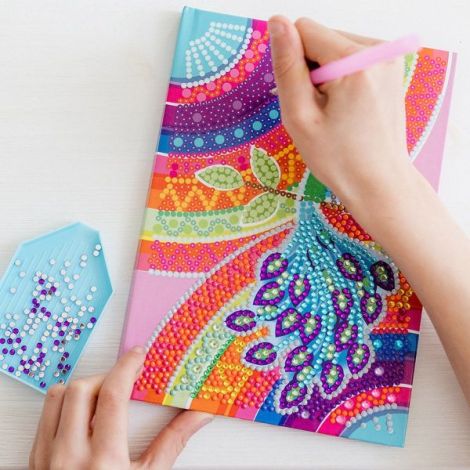 Set DIY Jurnalul meu cu paun si diamante - poza 2