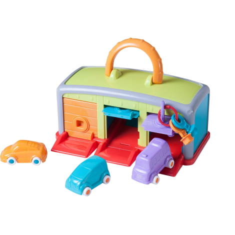 Set educativ Garaj si 3 masinute Minimobil, 18luni+, Miniland 45140