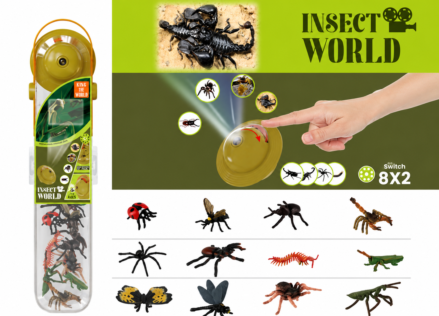 Set educativ insecte cu proiector si figurine