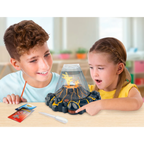 Set educativ STEM - AQUA DRAGONS Habitat VULCAN cu lava - acvariu cu LED si Aqua Dragons rosii - poza 2