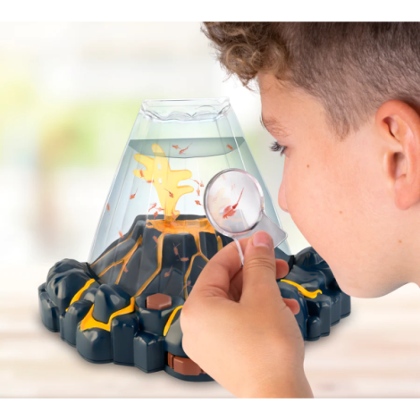 Set educativ STEM - AQUA DRAGONS Habitat VULCAN cu lava - acvariu cu LED si Aqua Dragons rosii - poza 4