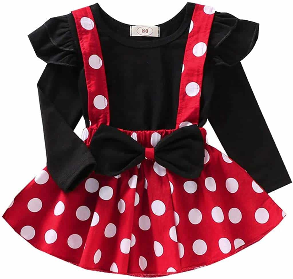 Set Fetite Rosu Cu Buline Maneca Lunga - 2-3 ani - poza 5