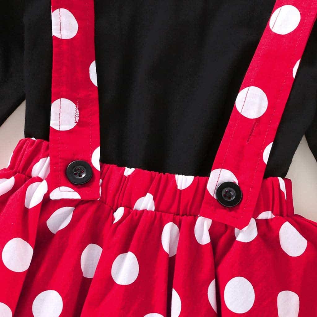 Set Fetite Rosu Cu Buline Maneca Lunga - 9-12 luni - poza 3