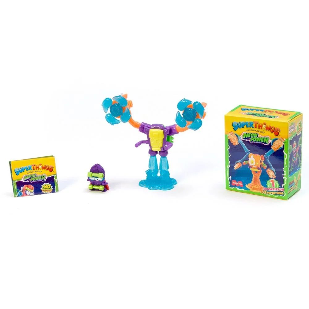 Set figurina cu accesoriu SuperThings Neon Power Exoskeleton - poza 1
