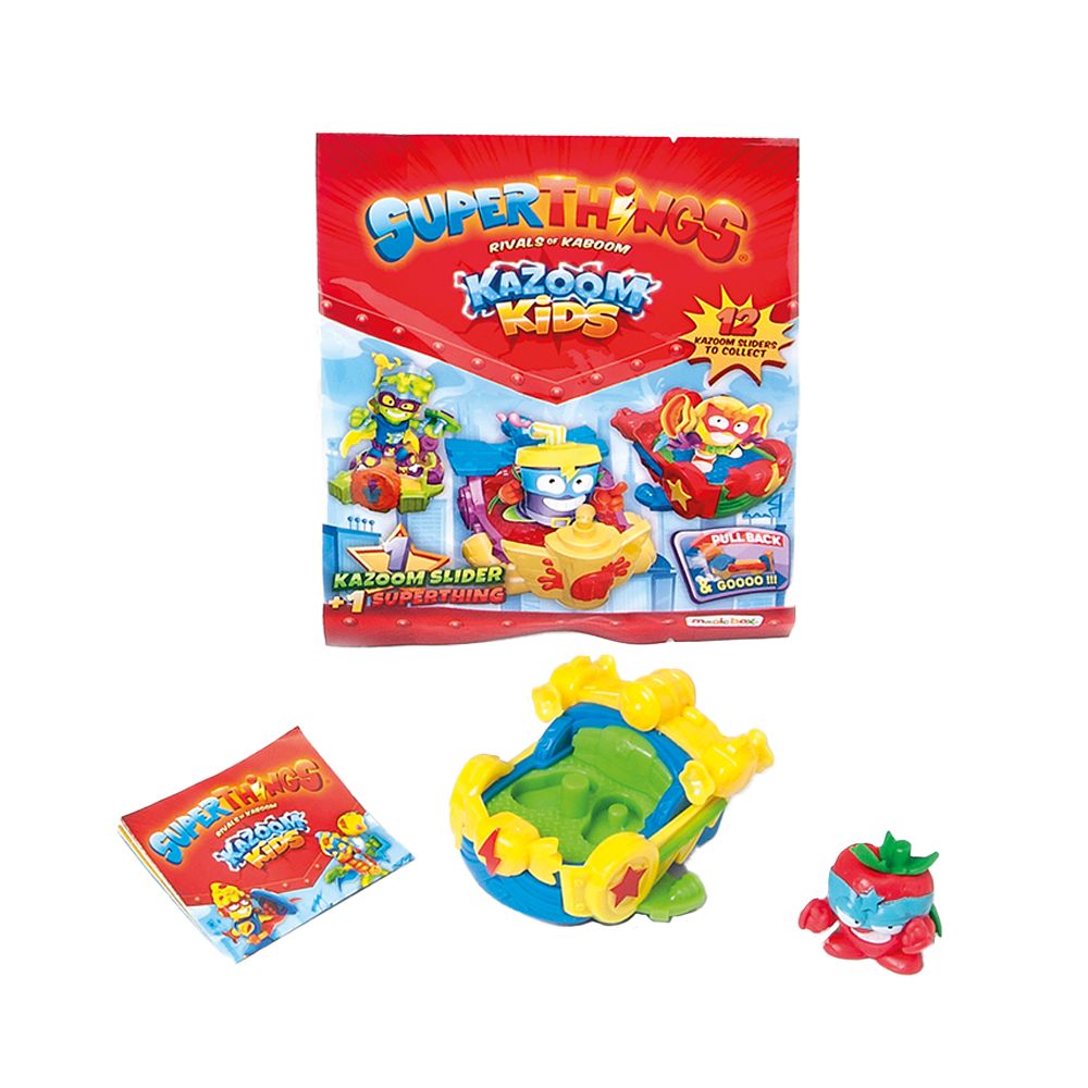Set figurina cu vehicul SuperThings Kazoom Kids si Kazoom Slider - poza 1