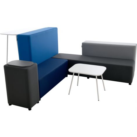 Set fotolii puf pentru sala de relaxare, asteptare, gradinita si scoala, Blocco 1, cu 2 masute - poza 3