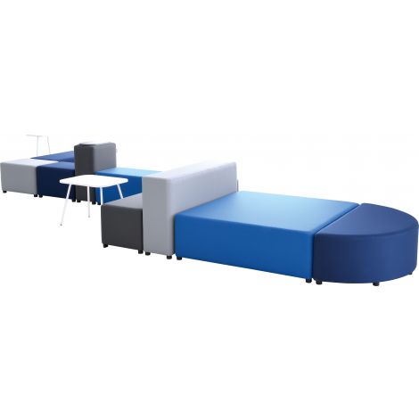 Set fotolii puf pentru sala de relaxare, asteptare, gradinita si scoala, Blocco 4, cu 2 masute - poza 2