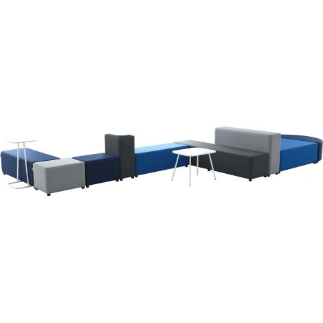 Set fotolii puf pentru sala de relaxare, asteptare, gradinita si scoala, Blocco 4, cu 2 masute - poza 3