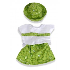 Set fusta, bluza si palarie papusi 40-42 cm - Miniland