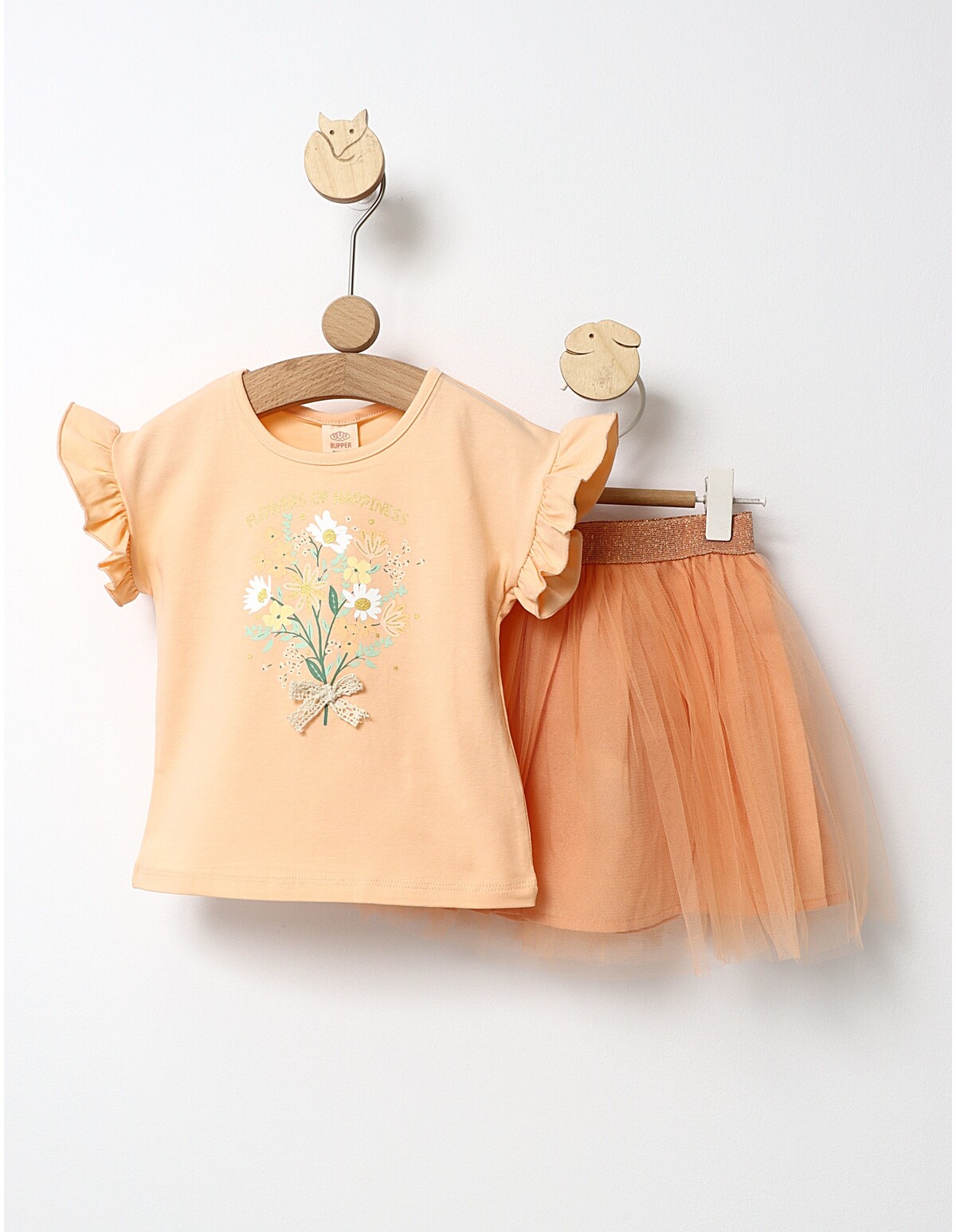 Set Fustita+Bluzita Flowers corai