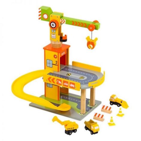 Set garaj din lemn cu macara si utilaje - poza 1