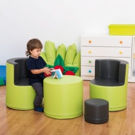 Set gradinita fotolii cu masuta gri-verde - Novum