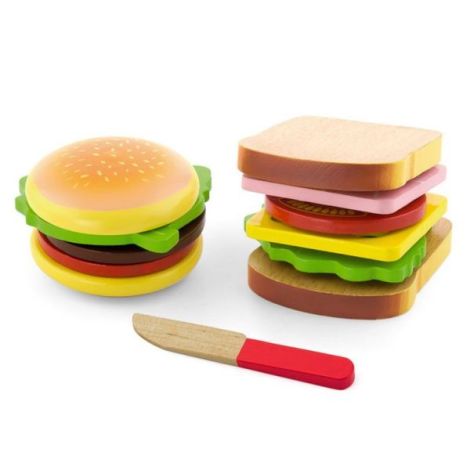 Set hamburger si sandvis din lemn - poza 1