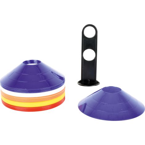 Set jaloane antrenament, copete, 50 bucati, 5 culori, 19 cm