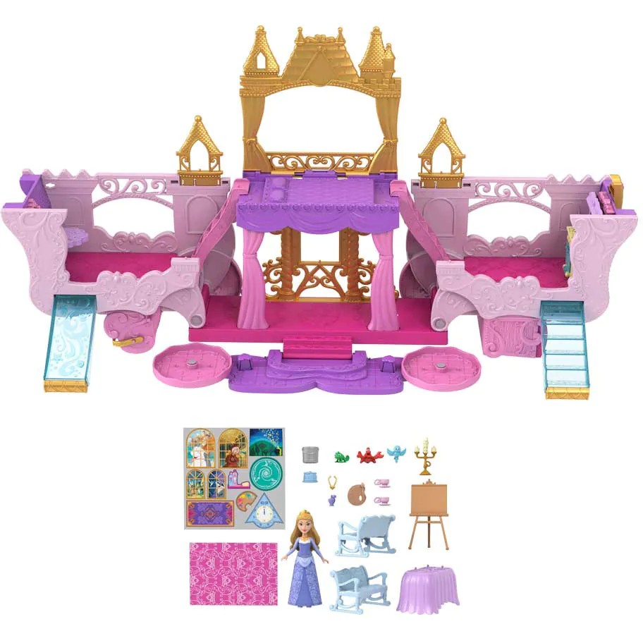 Set joaca Caleasca 2 in 1 cu mini papusa printesa Disney Princess - poza 1