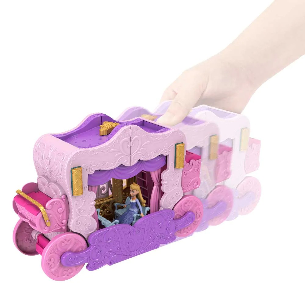 Set joaca Caleasca 2 in 1 cu mini papusa printesa Disney Princess - poza 3