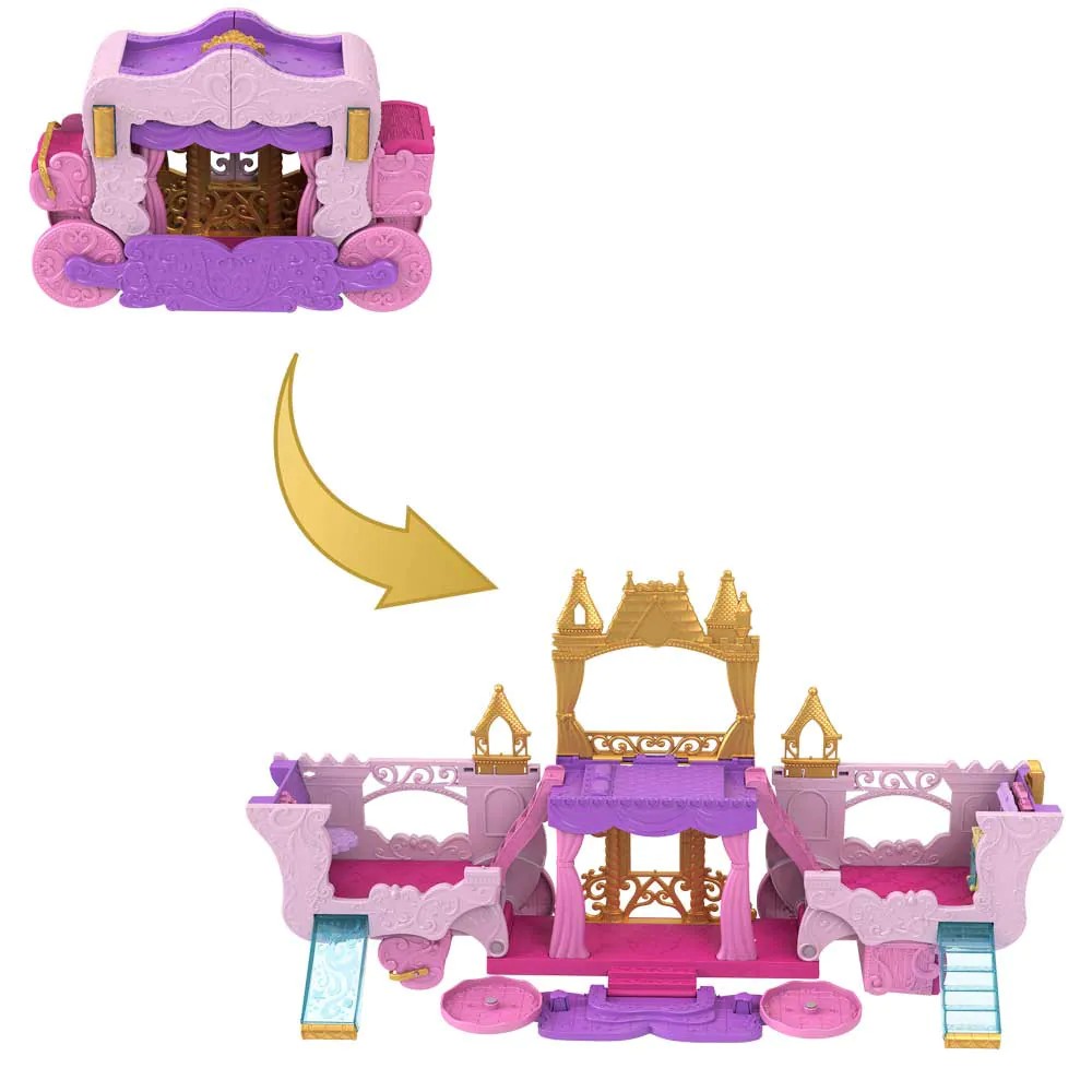 Set joaca Caleasca 2 in 1 cu mini papusa printesa Disney Princess - poza 4