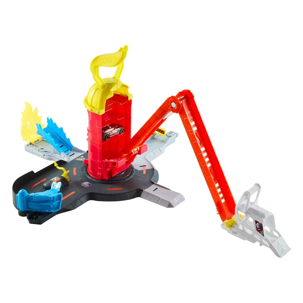 Set Joaca Hot Wheels City Super Fire Station Rescue cu Masinuta si Pista - poza 1