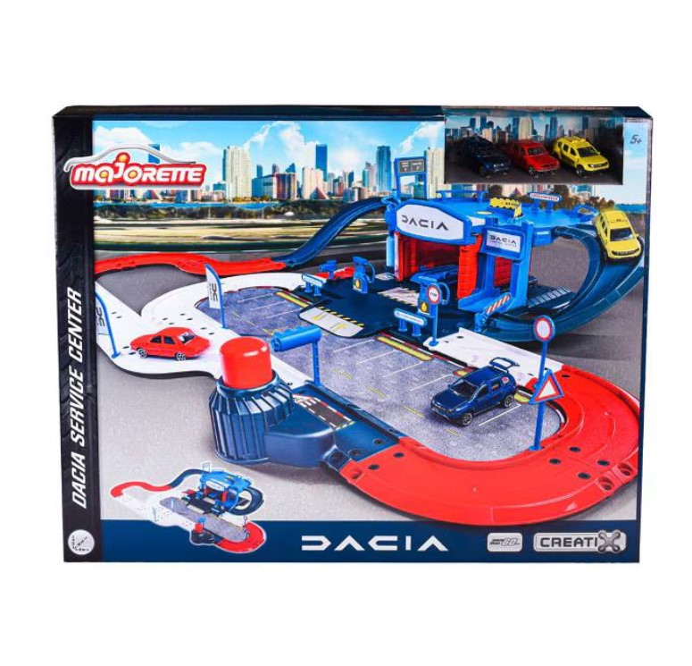Set joaca Majorette Dacia Service Center, atelier auto cu 3 masini - poza 2
