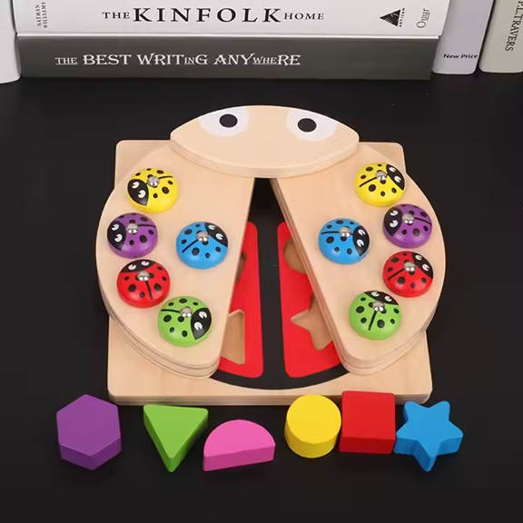 Set Joc Buburuza Magnetic Montessori cu Forme Geometrice