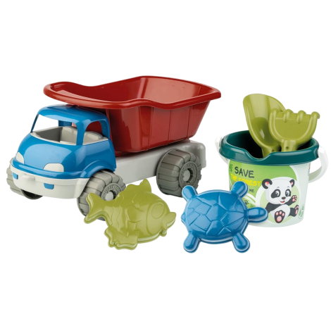 Set jucarii apa si nisip cu basculanta, galetusa, forme si unelte Recycled - poza 1