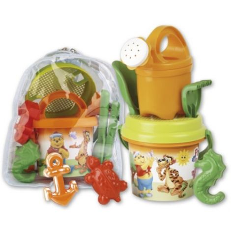 Set jucarii apa si nisip cu galetusa, stropitoare, forme si unelte in rucsac Poppy - poza 3