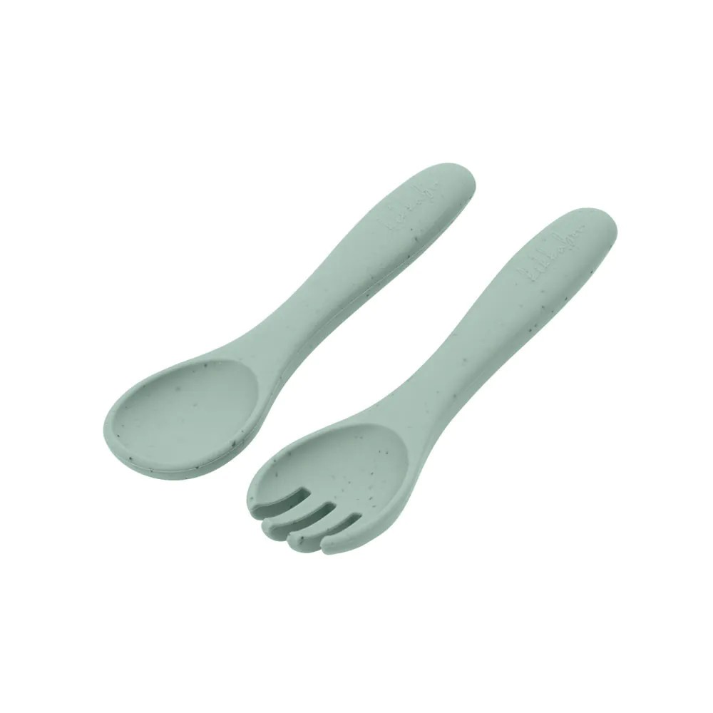 Set Kikka Boo Furculita si Lingura Platinum Silicone Sage 6 luni + - poza 2