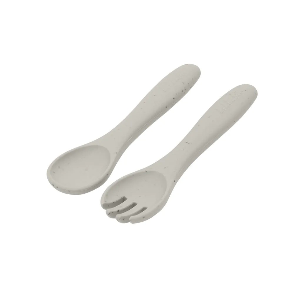 Set Kikka Boo Furculita si Lingura Platinum Silicone Sand 6 luni + - poza 2