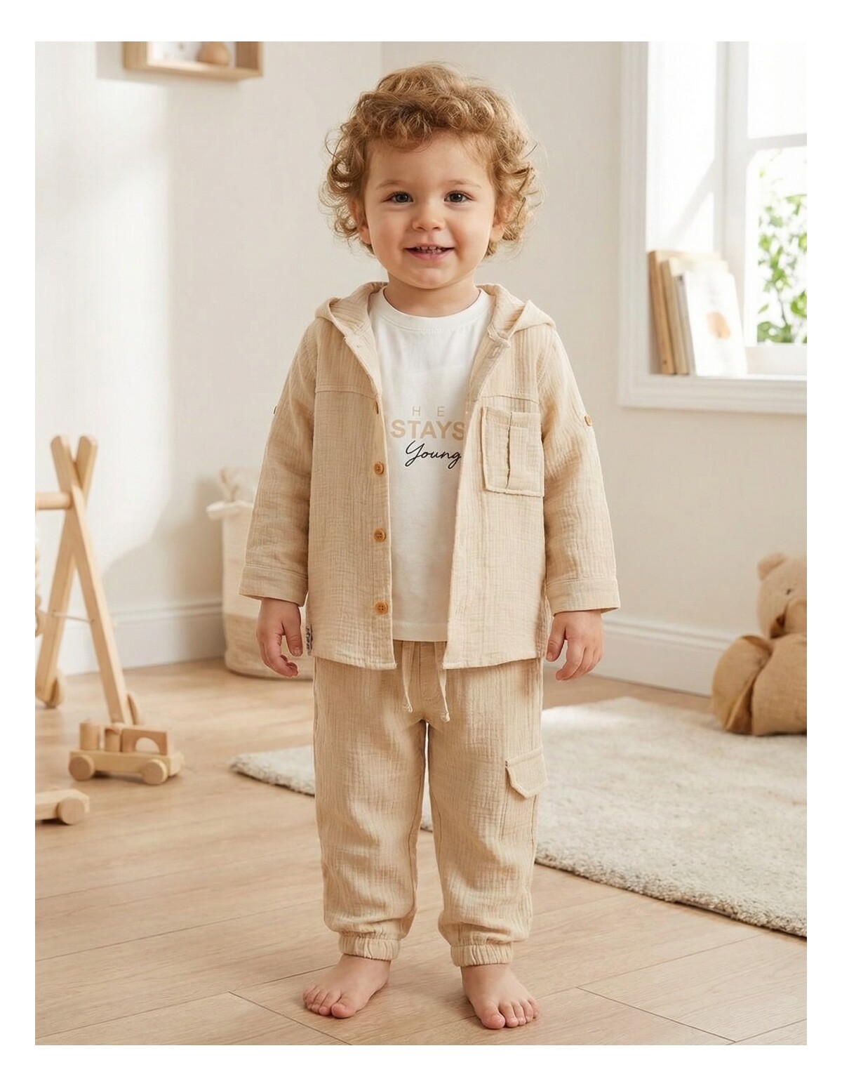 Set lejer de vara Sebastian, crem