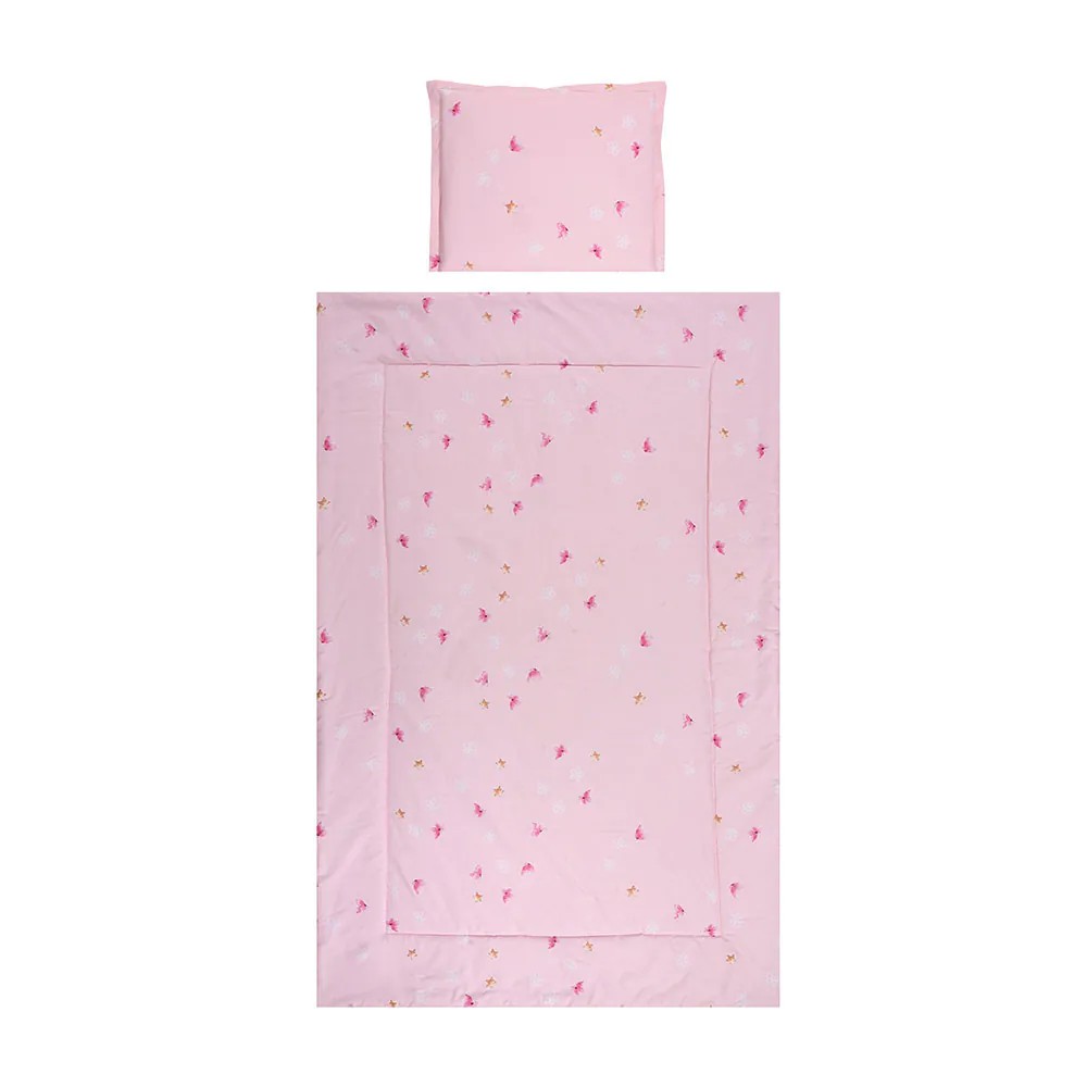 Set lenjerie de pat 5 piese Lorelli Cosy 2024 Butterflies Pink - poza 2