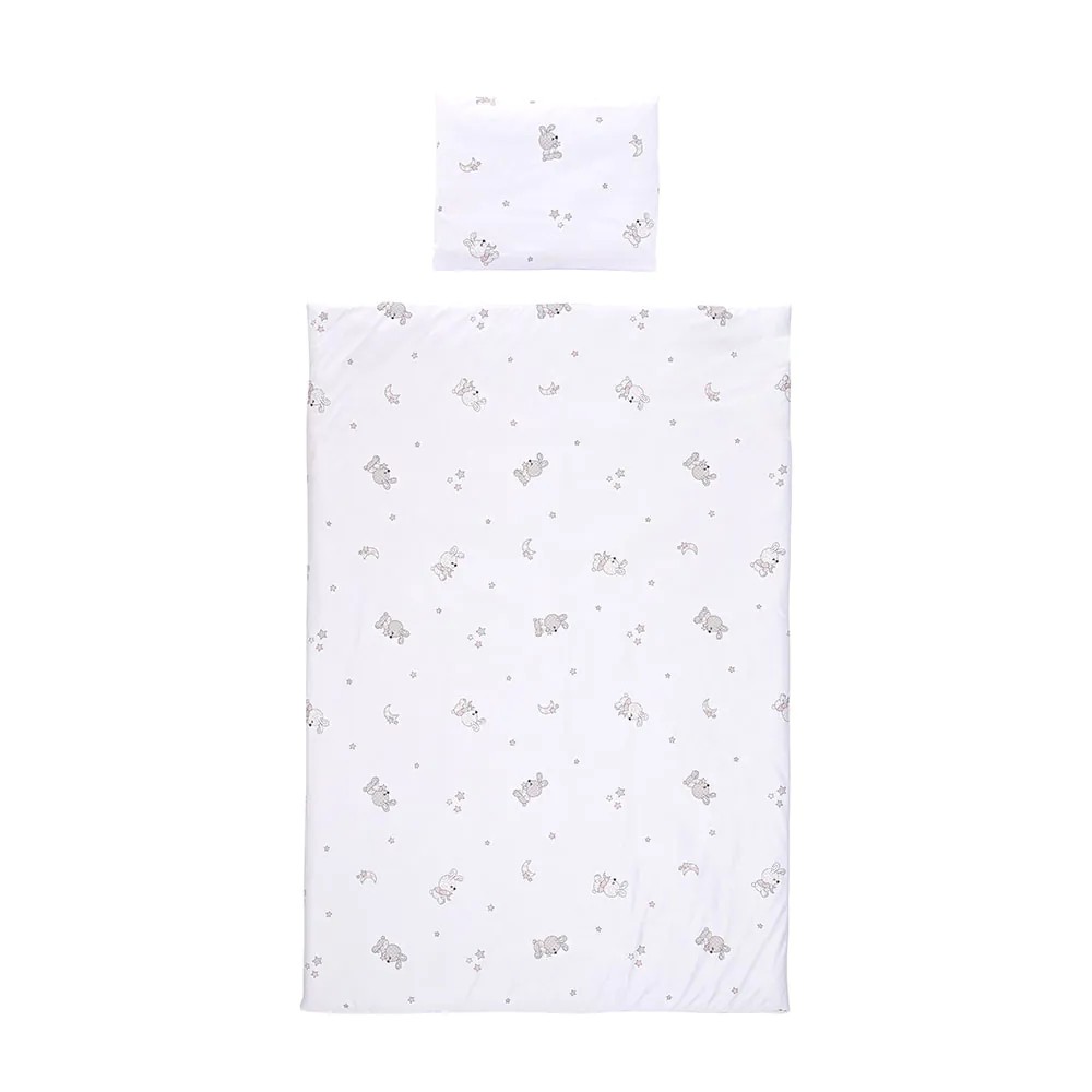 Set lenjerie de pat 5 piese Lorelli Cosy 2024 Rabbits Grey - poza 2