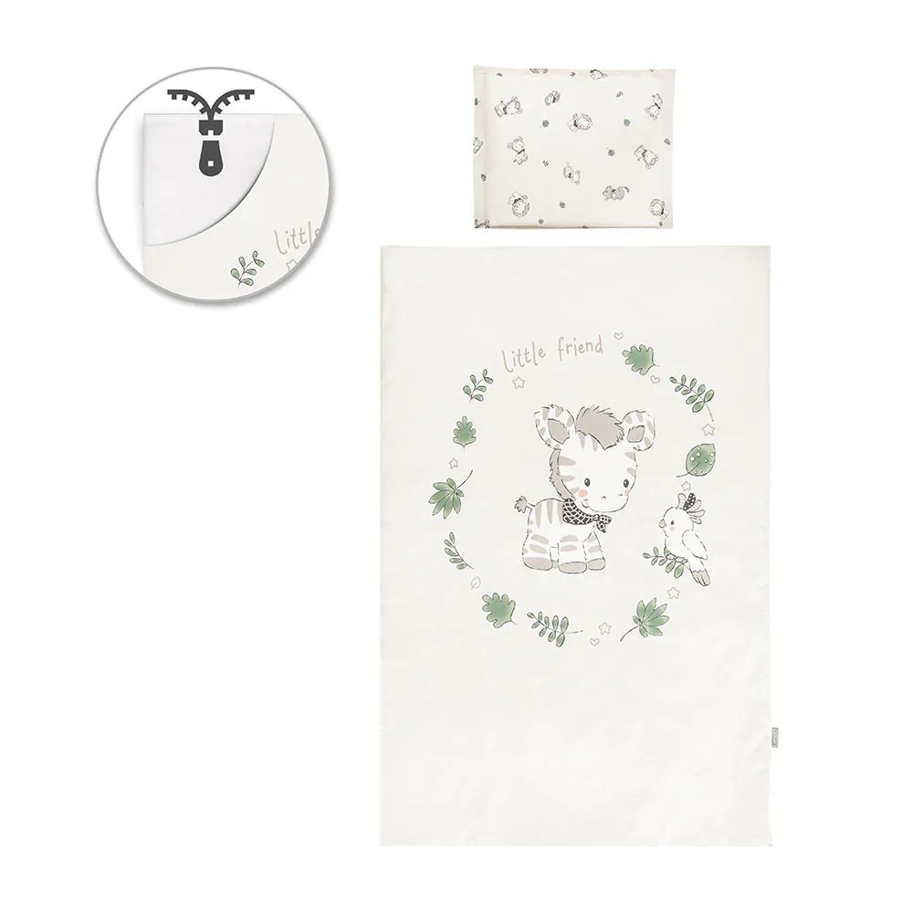 Set lenjerie de pat Lorelli Cosy 5 piese Jungle Bej - poza 1