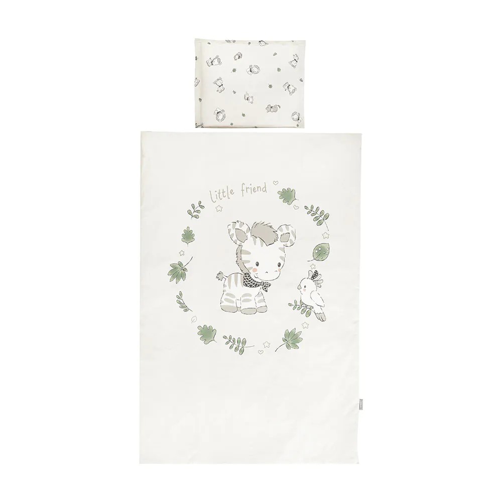 Set lenjerie de pat Lorelli Cosy Ranforce 3 piese Jungle Bej - poza 1