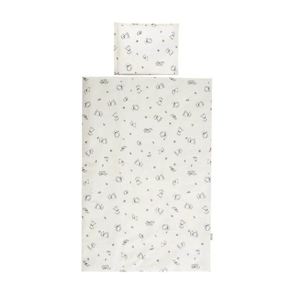 Set lenjerie de pat Lorelli Cosy Ranforce 3 piese Jungle Bej - poza 2