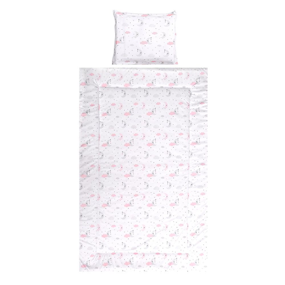 Set lenjerie de pat Lorelli Cosy Ranforce ink Moons And Stars 3 piese - poza 1