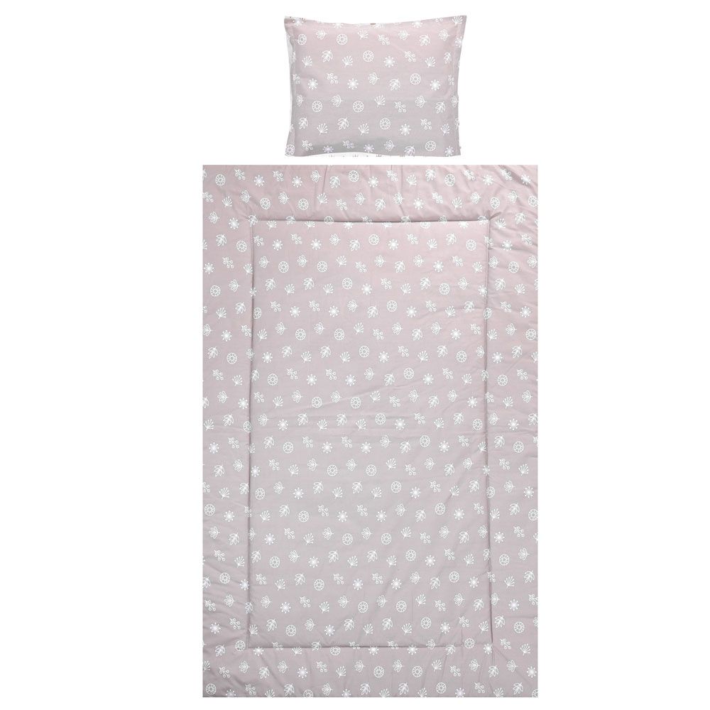 Set lenjerie de pat Lorelli Cosy Ranforce Leaves Grey 3 piese - poza 1