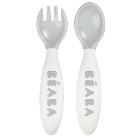 Set lingurita si furculita ergonomica- Gri - poza 1