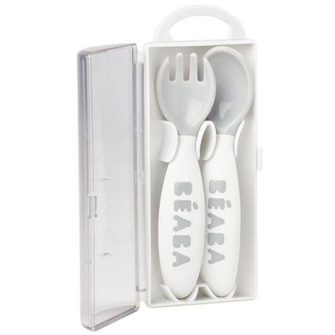 Set lingurita si furculita ergonomica- Gri - poza 2