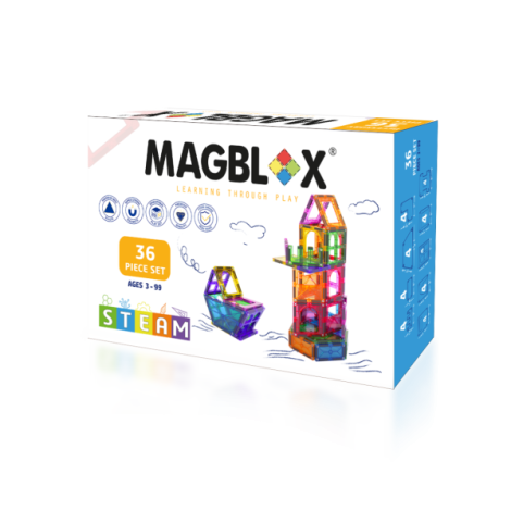 Set magnetic Magblox - 36 piese magnetice accesorii pentru constructie - poza 1