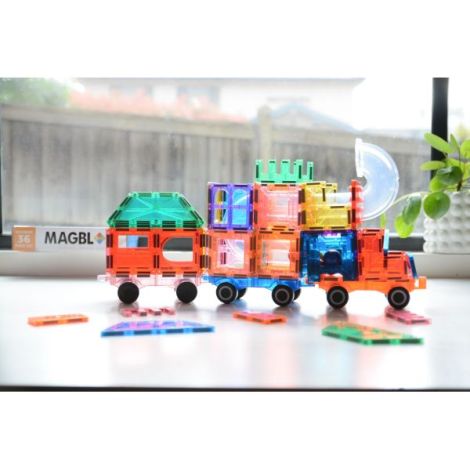Set magnetic Magblox - 36 piese magnetice accesorii pentru constructie - poza 4