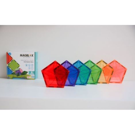 Set magnetic Magblox - 6 piese magnetice pentagon pentru constructie - poza 2