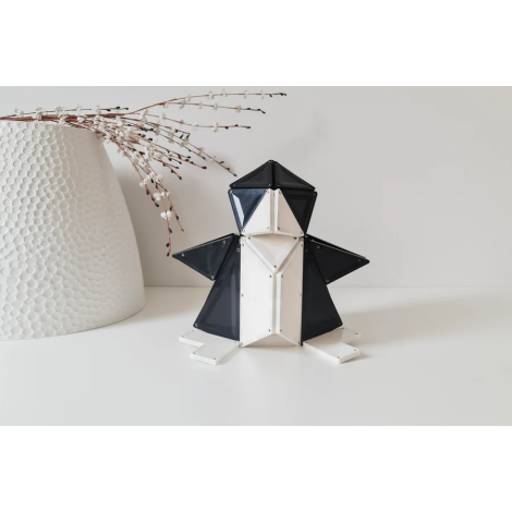 Set magnetic Magblox - 92 piese magnetice de constructie Monocrom AlbNegru - poza 3