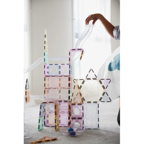 Set magnetic Magblox - 98 piese, circuit cu bile PASTEL - Magbrix Marble Run - poza 4